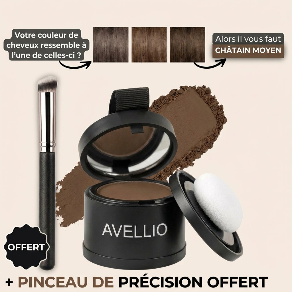 Avellio™ – Couverture Instantanée des Racines & Cheveux Gris