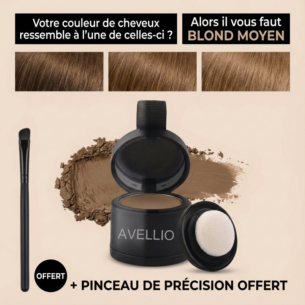 Avellio™ – Couverture Instantanée des Racines & Cheveux Gris
