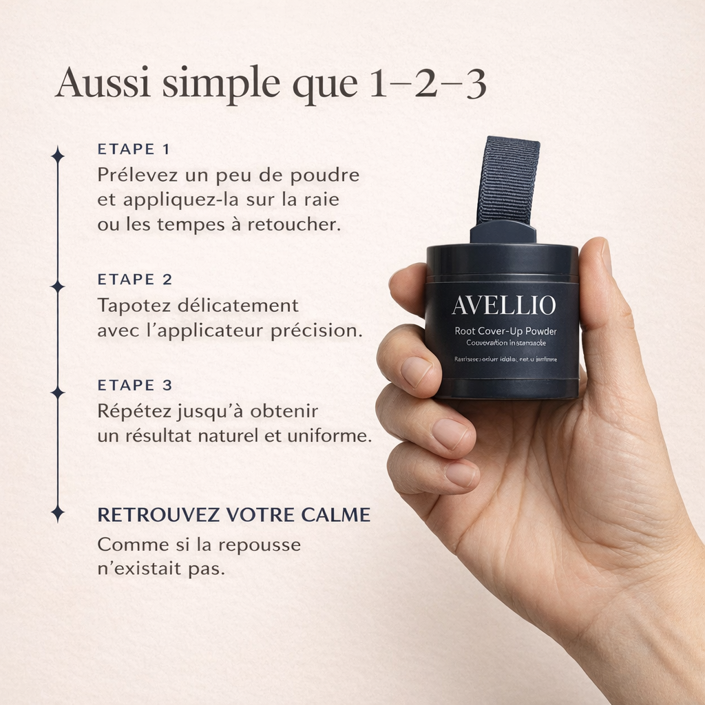 Avellio™ – Couverture Instantanée des Racines & Cheveux Gris