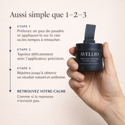 Avellio™ – Couverture Instantanée des Racines & Cheveux Gris