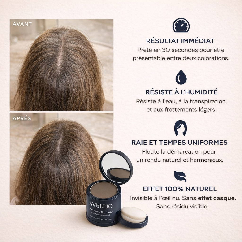 Avellio™ – Couverture Instantanée des Racines & Cheveux Gris